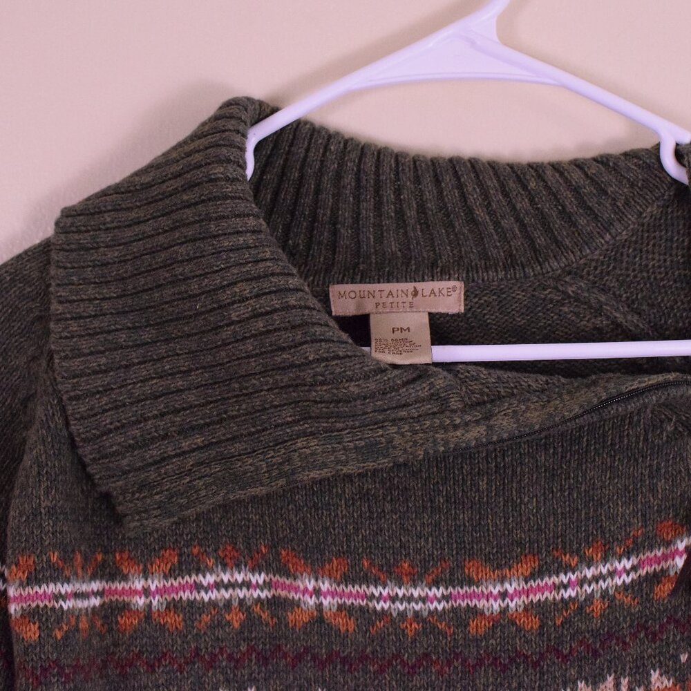 Mountain Lake Cotton Chunky Warm Thick Fall Cozy Sweater Cabincore Cottage - M - Picture 8 of 13